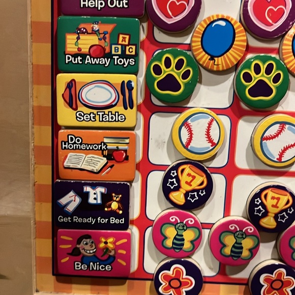 Responsibility chart children kids wipeoff rewards chores calendar hanging board - Picture 6 of 7